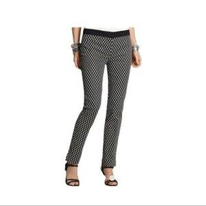 Chico's 2 Pants Black White Diamond Cropped Ankle 12